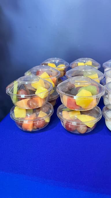 Fresh fruit salad cups for a healthy catering option